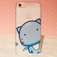 iphone5s/5 4s/4 蓝猫 拉丝 半透明 硅胶 软壳 手机壳