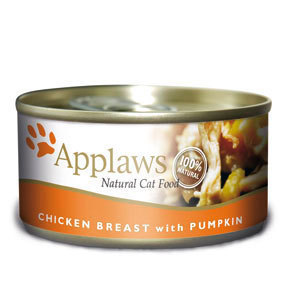 英国Applaws爱普士全天然猫罐头-鸡胸肉+南瓜156g