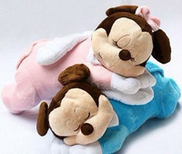 迪斯尼睡梦天使米奇米妮公仔儿童抱枕靠垫毛绒玩具生日礼物