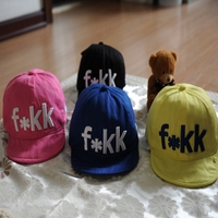 韩国潮款脏字英文字母FUKKF*KK男女粉蓝嘻哈街舞翻檐短沿棒球帽子