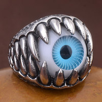 非主流个性眼睛哥特戒子潮人时尚眼球指环摇滚男士朋克钛钢戒指