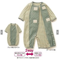 现货日本购 千趣会婴儿宝宝黏贴款2穿爬服连体衣新生儿适合