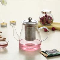 玻璃茶壶耐高温功夫透明红茶泡茶壶花茶壶不锈钢过滤茶漏可加热