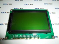 12864A液晶屏 黄绿底黑字 3.3V 带字库 背光 ST7920控制器LCD