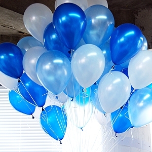 加厚珠光乳胶气球婚礼气球生日气球10寸14.9元/20个蓝色混色