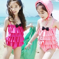 2014新款韩国可爱公主裙式儿童泳衣女童宝宝连体游泳衣中小童泳装