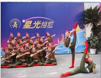 儿童舞蹈服女 女兵军绿舞蹈服装 少儿表演舞台装连体迷彩