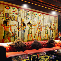 多丽彩大型壁画KTV工装客厅欧式墙纸壁纸电视墙背景埃及寓意645