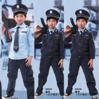 2014春秋款儿童小警察表演服装男女款话剧交警舞台演出服套装帽子