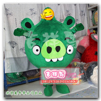 【吉祥鸟卡通服饰】现实版游戏愤怒的小鸟绿猪玩偶表演服装道具服