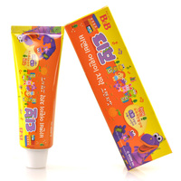 韩国进口保宁B&BB儿童可食牙膏宝宝无氟牙膏橙子味80g