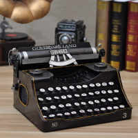 复古铁艺老式打字机做旧模型摆件家居书房酒吧装饰品创意道具模型