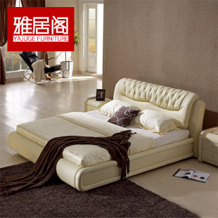 床 双人床 真皮床 皮艺软床真皮 1.5 1.8米 品牌床 特价 JG868A