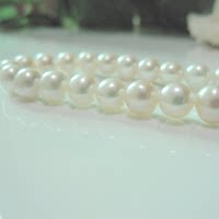 8.0-8.5mm白色精致正圆无暇极光天然淡水珍珠项链正品包邮101044
