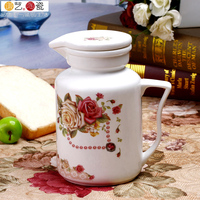 谦艺 陶瓷带盖油壶油瓶凉水壶 果汁冷水壶大容量耐热 陶瓷茶壶