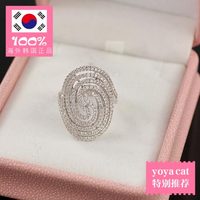韩国饰品代购 MADE IN KOREA正品保证大款螺旋满钻戒指精致指环