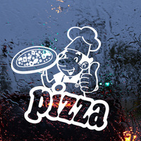 墙贴pizza披萨匹萨批萨店 厨师玻璃贴咖啡馆西餐厅 橱窗贴纸 w191