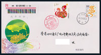 2013-1癸巳年蛇 三轮蛇生肖邮票+HKF2001蛇邮资封 原地首日实寄封