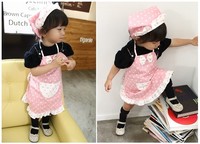 韩版儿童时尚围裙可爱公主罩衣儿童罩衣儿童粉色蝴蝶结罩衣围裙