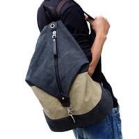 桶包韩版男包 男女背包学生书包 休闲英伦潮旅行帆布包双肩包大包