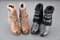 senda森达女鞋 正品专柜冬季款 女短皮靴VA14MA60 4MA60皮草