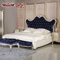 驰通家具新款包邮 新古典银箔床 欧式家具 双人床 1.8米布艺软床