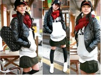 韩国最新流行女士皮衣时尚立领休闲黑色短款皮衣（清仓特价85元）