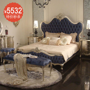 床 布艺床 新古典床 后现代床 实木双人床 欧式床 特价 li011