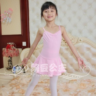 儿童舞蹈服装练功服 女童芭蕾舞裙 棉吊带体操服考级舞蹈服开裆