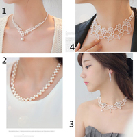 OKBA韩国进口正品 珍珠短项链 短毛衣链 多层锁骨链遮挡疤痕短链