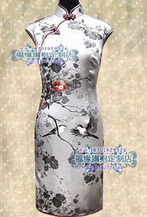 时尚改良旗袍定做 情鸟语 40姆米重磅真丝日常旗袍定做