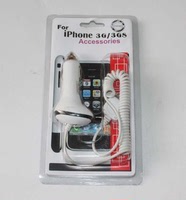 包邮 苹果车载充电器 便携式手机车充ipod touch 数据线带线 套装