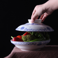 【红鑫】景德镇陶瓷和合器 青花釉下彩餐具套装 带盖盘子保鲜碗