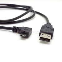 加长三星小米手机平板数据线 USB2.0公对Micro USB90度右弯 1.5米