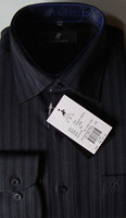 U.S.POLO ASS'N 美国马球协会正品男士正装商务黑色羊毛保暖衬衫