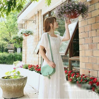 【凝梦小阁】 2013夏季新款韩版气质甜美修身短袖蕾丝连衣长裙