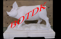 石雕猪汉白玉猪十二生肖猪工艺品摆件大理石雕刻动物雕塑室内装饰