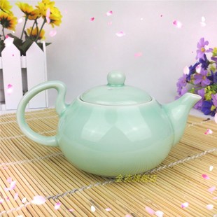 新款 龙泉青瓷梅子绿茶壶 陶瓷功夫茶壶 180ml手工个人茶具 包邮