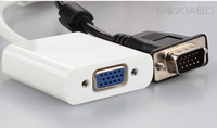 联想华硕笔记本连接投影仪显示器 标准HDMI转VGA线转换器带音频口
