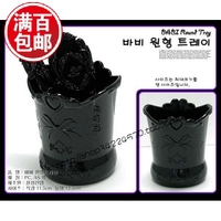 韩国进口 安娜苏风格 镜子梳子收纳盒 梳子收纳桶 化妆用具整理桶
