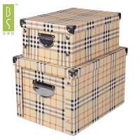 包邮班费斯纸质折叠收纳箱大号有盖收纳盒 衣服储物整理箱2件套