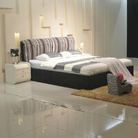 北京婚床方形布床布艺双人床1.8米简约现代可拆洗储物高箱床包邮