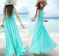 春夏季新款假两件套韩版修身长裙短袖显瘦蕾丝雪纺连衣裙女沙滩裙