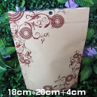 18*26+4.5 28丝 印花牛皮纸铝箔自封自立袋 花草茶食品纸袋 1个价