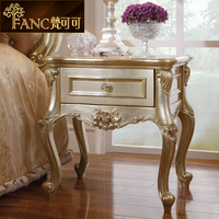 梵可可 高端家具欧式新古典床头柜 法式实木收纳柜 香槟色床边柜