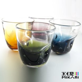 个性加厚玻璃杯创意杯子酒吧手工创意水杯彩色果汁杯办公室饮料杯