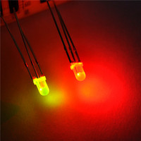 LED发光二极管 3MM圆头 红绿双色共阳雾状 (100只)