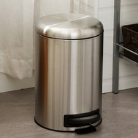 家用厨房卫生间不锈钢脚踏式垃圾桶砂光有盖简约时尚清洁卫生桶