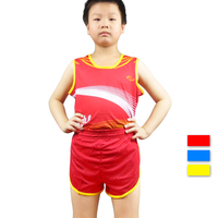 儿童田径运动服套装 小孩子跑步服 接力健身比赛训练背心印字