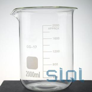 玻璃烧杯 2000ml 刻度玻璃杯  玻璃仪器
